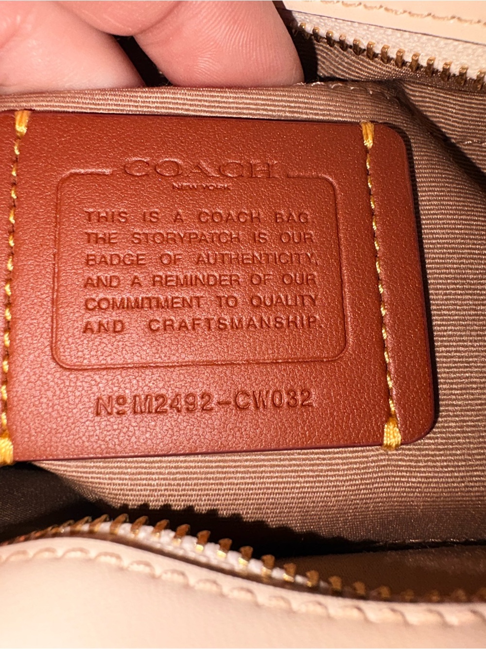 Coach Cream Signature Mini Crossbody Tote with Removable Webbing Strap - Picture 2 of 12